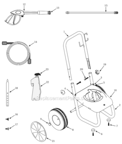 Page A Diagram and Parts List for PW2575  Campbell Hausfeld Pressure Washer